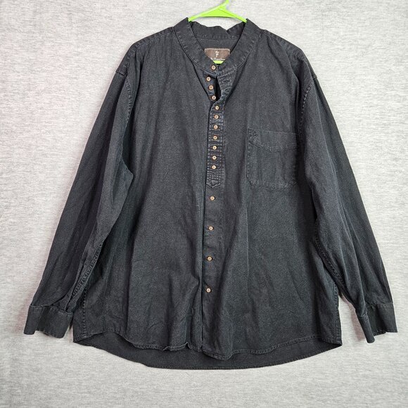 Celtic Ranchwear Cotton Linen Collarless Traditional Irish Casual Shirt Sz 2XL - Picture 1 of 7